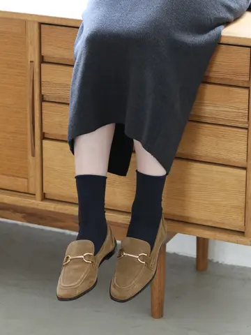 ハイゲージ梳毛ロールショートソックス