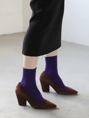 ハイゲージ梳毛ロールショートソックス