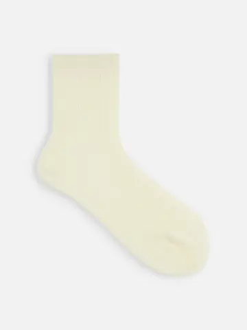 梳毛8×2リブショートソックス