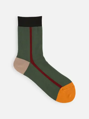 カラーブロックショートソックス