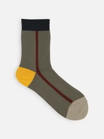 カラーブロックショートソックス