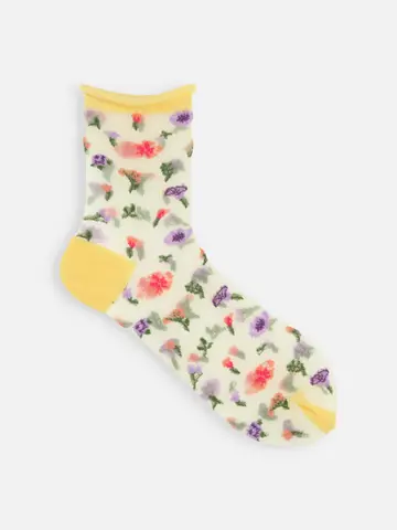 シアーフローラルショートソックス