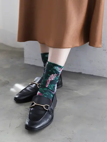 フロートオウム柄ショートソックス