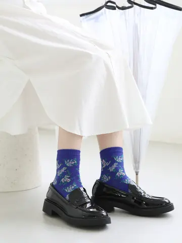 撥水カエル柄ショートソックス