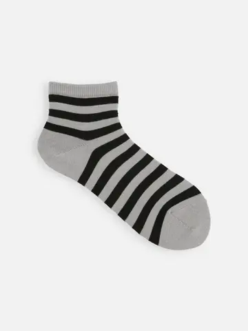 撥水ボーダーショートソックス