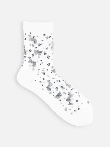 シースルーレオパードショートソックス