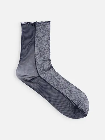 縫製フロントレースショートソックス