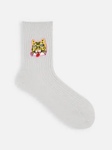 ラメ刺繍タイガーショートソックス