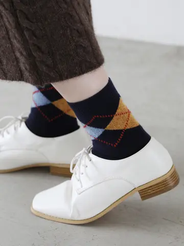 ウールアーガイルショートソックス