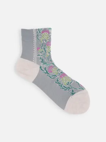 毛混フロントアザミフロートショートソックス