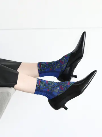 毛混フロントアザミフロートショートソックス