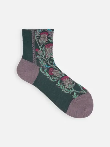 毛混フロントアザミフロートショートソックス