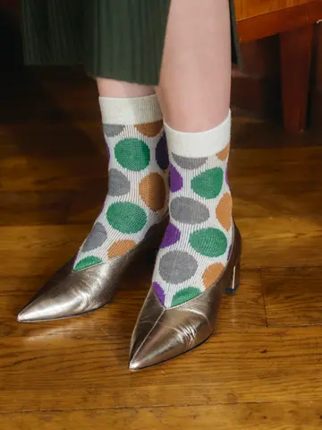 ジャカードドットショートソックス