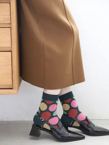 ジャカードドットショートソックス