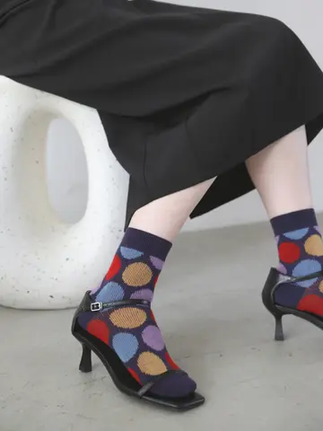 ジャカードドットショートソックス