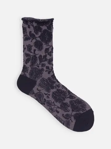 バナウォームフラワーフロートロールショートソックス