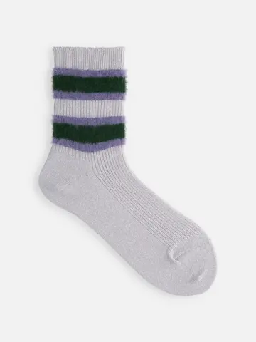 ラメリブモールボーダーショートソックス