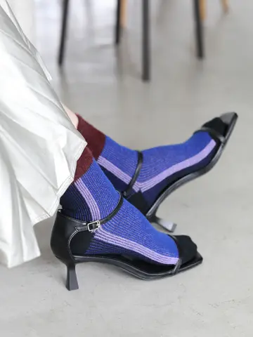 ミンクモール前後切替ショートソックス