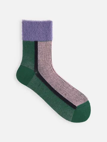 ミンクモール前後切替ショートソックス