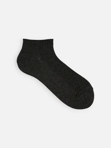 シャイニーラメ1×1リブショートソックス