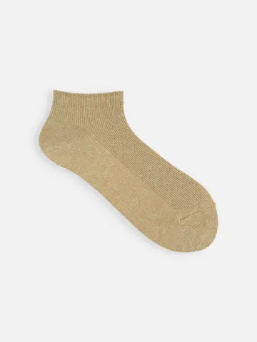 シャイニーラメ1×1リブショートソックス