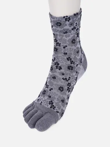 ラメフラワーフロート五本指ショートソックス