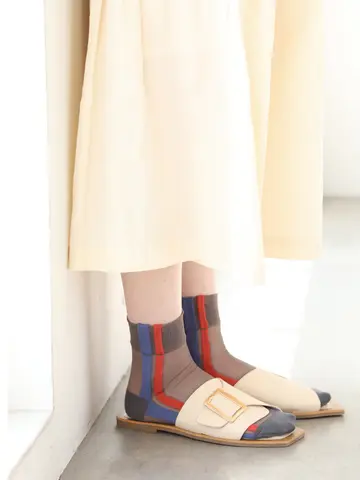 シアーサイド2本ラインショートソックス