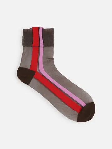 シアーサイド2本ラインショートソックス