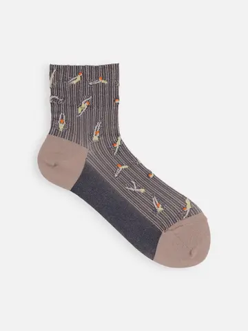 綿麻クレープスイミングフロートショートソックス