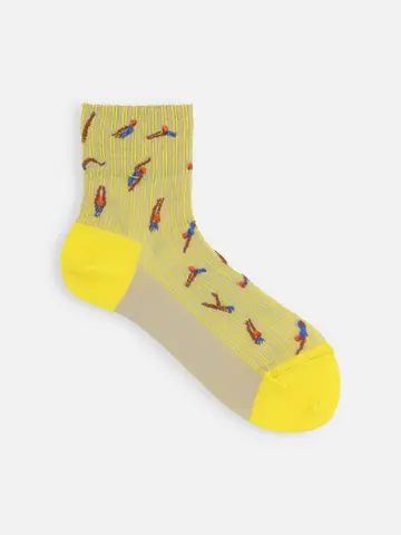 綿麻クレープスイミングフロートショートソックス