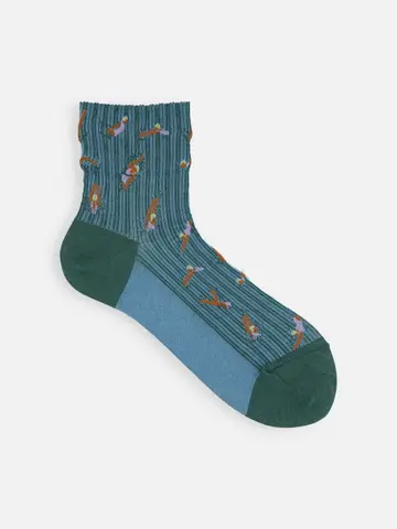 綿麻クレープスイミングフロートショートソックス