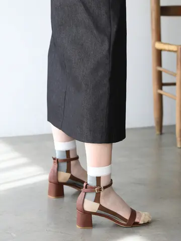 シースルー切替ショートソックス