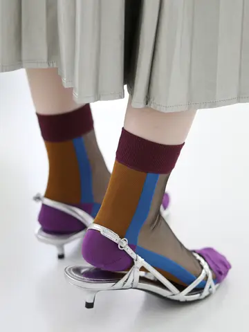 シースルー切替ショートソックス