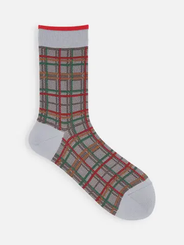 マドラスチェックショートソックス