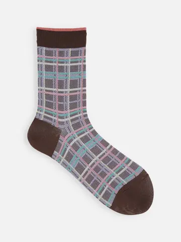 マドラスチェックショートソックス