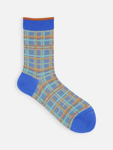 マドラスチェックショートソックス