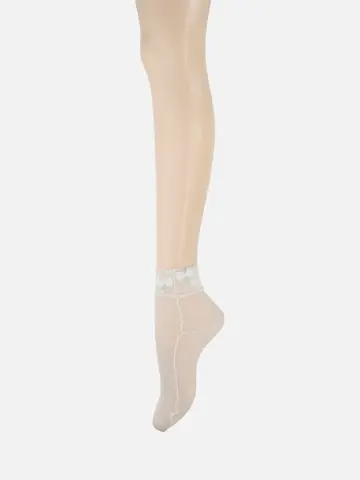 縫製スパンコール＆リボンショートソックス