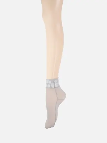 縫製スパンコール＆リボンショートソックス