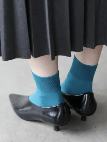 バンブーレーヨン無地ショートソックス