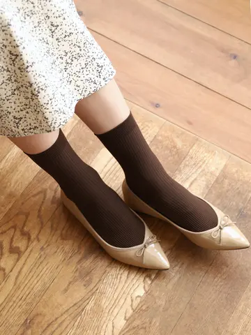 【定番】ソフトナイロンリブショートソックス