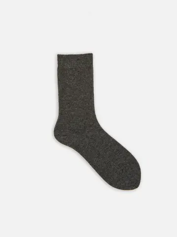 毛混無地ソックス