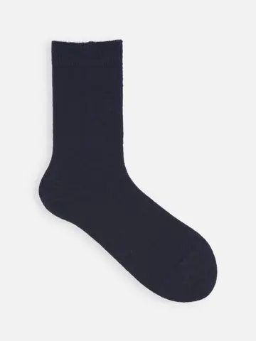 毛混無地ソックス