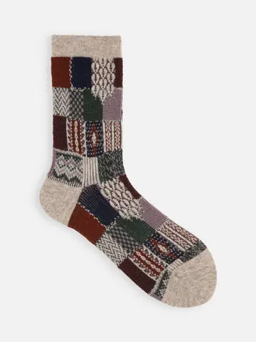 パッチワーク柄ソックス