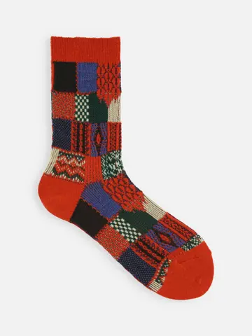 パッチワーク柄ソックス