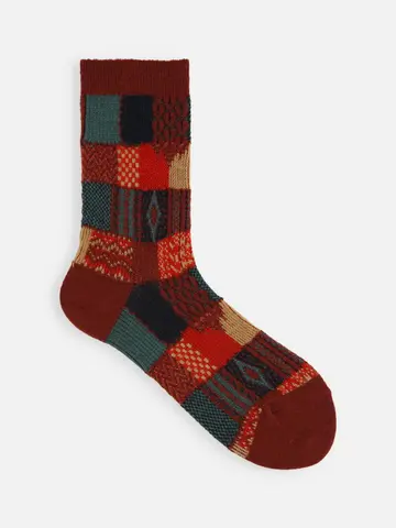 パッチワーク柄ソックス