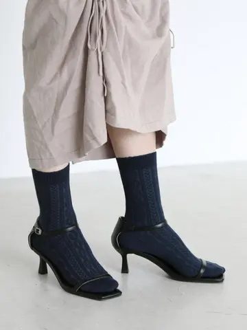 アンチピリング梳毛リンクスケーブルショートソックス