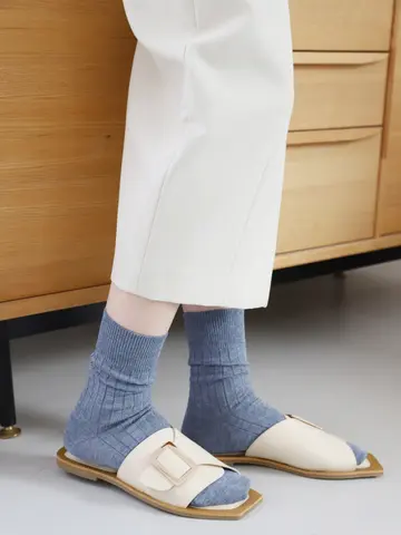 さらさらタッチ太リブソックス