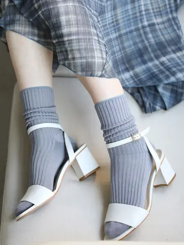 シルケット2×2リブソックス