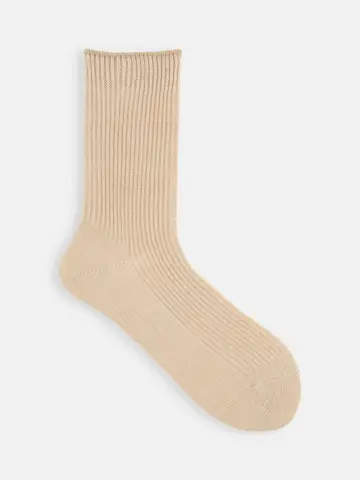 麻 1×1リブソックス