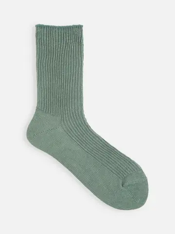 麻 1×1リブソックス